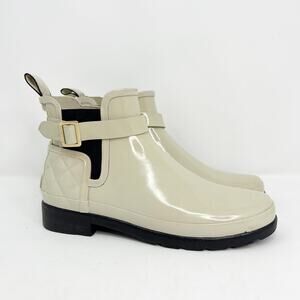 Hunter Women's Refined Quilted Gloss Chelsea Ankle Boot
